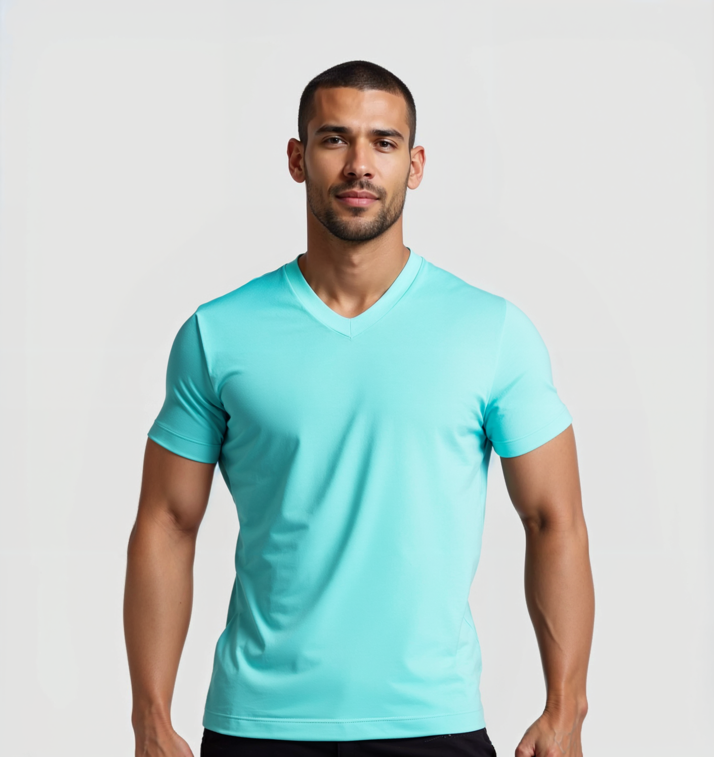 Pack de 6 Col V - Bleu turquoise