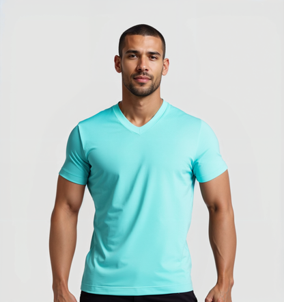 Pack de 6 Col V - Bleu turquoise