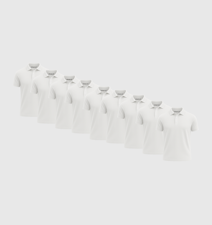 Pack de 9 Polos - Blanc