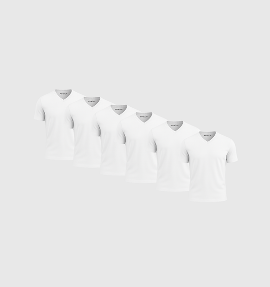 Pack de 6 Col V - Blanc