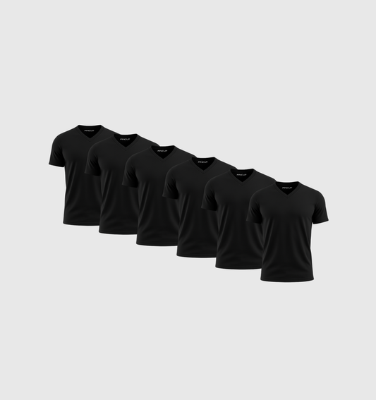 Pack de 6 Col V - Noir