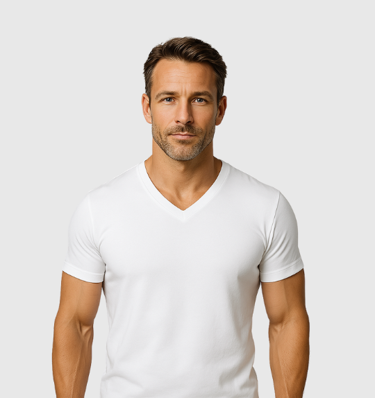 Le Tee-shirt Col V - Blanc