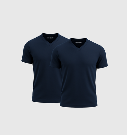Pack de 2 Col V - Bleu marine