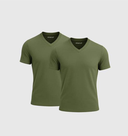 Pack de 2 Col V - Kaki