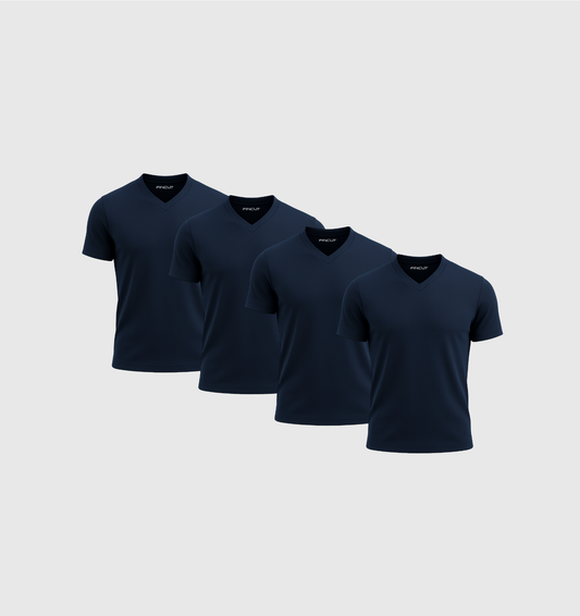 Pack de 4 Col V - Bleu marine