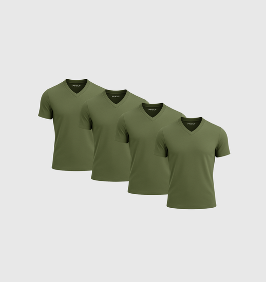 Pack de 4 Col V - Kaki
