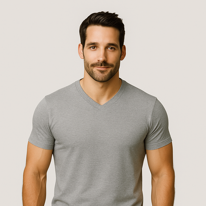 Le Tee-shirt Col V - Gris